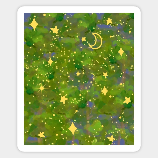 Starry night in forest Sticker by SkyisBright